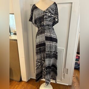 Asha Eleven black and white cross back Strappy dress